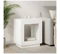 Side Table White Engineered Wood 60x40x65 cm Rectangular Minimalist Bedside Slim