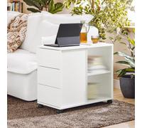 Bedside Table Side Table Mobile Storage Cabinet Side Cabinet Sofa Side Table End Table,sobuy Fbt141-W