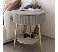 Side Table with Drawer and Open Shelf, Metal Frame, Accent Table for Living Room/Bedroom, Stylish and Functional, Dark Grey