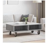 Side Table with Lockable Wheels Grey Sonoma 90x50x30cm Engineered Wood Home Desk