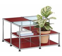 Side table with plant element USM Haller Ruby Red - USM LOOK BOOK 2_23