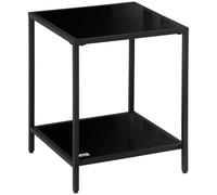 Side Table with Tempered Glass Top
