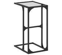 (transparent) vidaXL Side Table with Transparent Glass Hallway End Table Sofa Table Steel