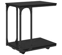 Side Table with Wheels Engineered Wood Couch End Table Multi Colours vidaXL