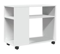 vidaXL Side Table with Wheels White 70x35x60 cm Engineered Wood