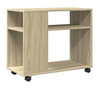 (sonoma oak) vidaXL Side Table with Wheels Hall Tea End Table Sofa Table Engineered Wood