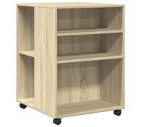 Side Table with Wheels Hall Tea End Table Sofa Table Engineered Wood vidaXL