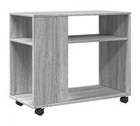 (grey sonoma) vidaXL Side Table with Wheels Hall Tea End Table Sofa Table Engineered Wood
