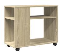 (sonoma oak) vidaXL Side Table with Wheels Hall Tea End Table Sofa Table Engineered Wood