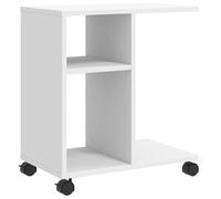 vidaXL Side Table with Wheels White 50x30x55 cm Engineered Wood