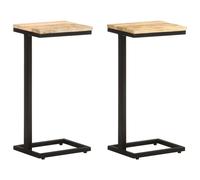 Side Tables 2 pcs 31.5x24.5x64.5 cm Rough Mango Wood