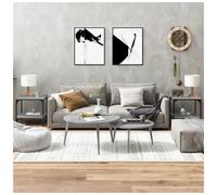 Side Tables 2 pcs Grey Sonoma 40x40x40 cm Engineered Wood & Steel Furniture Set