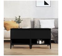 Side Tables 2pc Black Engineered Wood Metal Legs 50x46x50cm Drawer Storage Mini