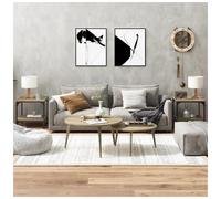 Side tables 2pc Sonoma oak 40x40x40 cm Engineered wood & steel industrial set UK