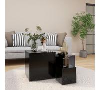 Side Tables 3pcs Black Engineered Wood Nesting 45/35/24cm Modern Living Compact