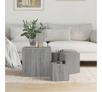 Side Tables 3pcs Grey Sonoma Engineered Wood 45x45x45cm Nesting Modern Sets Home