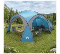 Side Tent Blue Polyester Steel 410x410x250cm Foldable Summer Shelter with Vent