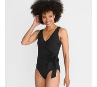 Side Tie Wrap Swimsuit, High Leg lands end Black 26