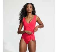 Side Tie Wrap Swimsuit, High Leg lands end Coral 14