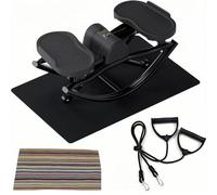 Side-to-Side Machine for Home Exercise, Mini Stepper with Resistance Bands, LCD Display, Anti-Slip Pedals & Anti-Slip Mat,100KG Weight Capacity, Legs Arms and Full Body Training black