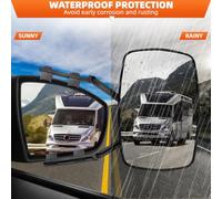 Side-View Add-on Pair, Adjustable Exterior Extension with Two-Strap Mount, 14 Cm X 15 Cm Black Motorhome Viewing Set for Rear-Side