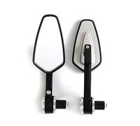 Side view mirror 7/8" 22mm Universal Motorcycle Aluminum Handlebar Bar End Rear View Side Mirror For RC 390 125 750 250 MSX125 CB500F(Silver)