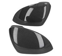 Side View Mirror Cover Carbon Fiber Look ABS Replacement for MK8 Standard 2021+ GTD R Facelift Models 2PCS Left Right Set (With lane change assist)