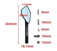 Side view mirror For T-MAX 500 530 For TMAX TMAX530 For SX For DX 2017 2018 2019 For TMAX 560 2020 2021 Motorcycle Aluminum CNC Side Mirror Rearview Mirrors(Red)