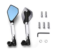 Side view mirror Motorcycle CNC Aluminum Metallic Rear View Rearview Mirrors Side Mirror Anti-Vertigo For H&ornet 900 600 250 CB600F For CB 600F(Silver)