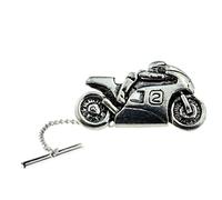 Side View Motorbike, Racing Motorcycle, Biker English Pewter Tie Tac