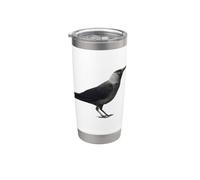 Side View of A Wild Jackdaw Stainless Steel Insulated Tumbler