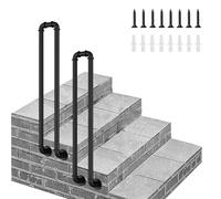 Side Wall Mounted Handrails for Stairs Outdoor Indoor｜Heavy Duty Staircase Banister Hand Rail for 1 Steps｜U-Shaped Stair Railing Support Grab Rail Bracket Balustrade｜1pc(85cm/33in)