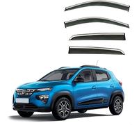 Side Window Deflectors for Dacia Spring Electric MK1-BW 2021 2022 2023 | 2.5mm Extra Thick Shatter-Resistant Acrylic, 4pc Front & Rear Set, Smoked Grey Tint, Tool-Free Install