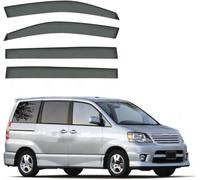 Side Window Deflectors for Toyota NOAH MK1-R60 2001-2006 | 2.5mm Extra Thick Shatter-Resistant Acrylic, 4pc Front & Rear Set, Smoked Grey Tint, Tool-Free Install