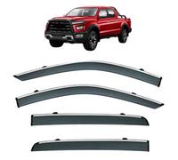 Side Window Visors for JAC T9 Hunter MK1 2021+, Rain Shield Shade Window Visor Left and Right Rain Guards with Bright Stripes Car Accessories