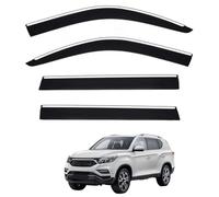 Side Window Visors for Rexton G4 MK2-Y400 2018+, Rain Shield Shade Window Visor Left and Right Rain Guards with Bright Stripes Car Accessories