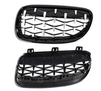 Side Wing Intake Grille Vent Compatible With BMW 3 Series E92 E93 Coupe 2006 2007 2008 2009 2010 Front Hood Kidney Grille Diamond Meteor Grill(Black and Silver)