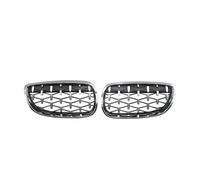 Side Wing Intake Grille Vent Compatible With BMW 3 Series E92 E93 Coupe 2006 2007 2008 2009 2010 Front Hood Kidney Grille Diamond Meteor Grill(Silver)