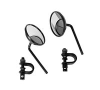 Side Wing Mirror 1 Pair 22-25mm Motorcycle Handlebar Mirror Round Convex Clip Retro For Chopper For Cruiser For Bar End Side Mirrors(Black)