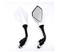 Side Wing Mirror 1 Pair Motorcycle Rearview Mirror Replacement Parts Scooter E-bike Reversing Auxiliary Mirror Modified Accessories Bar End Side Mirrors(White)