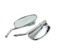 Side Wing Mirror 1Pair 10mm Motorcycle Mirror Chrome Oval Retro Rearview Side Mirrors E-Bike Rearview Mirrors Bar End Side Mirrors