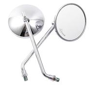 Side Wing Mirror 3.86 Inch Motorcycle Mirror 8/10mm Retro Chrome Mirror Universal Retro Handlebar Side Mirror For ATV Scooter Dirt Bike Bar End Side Mirrors(Silver)