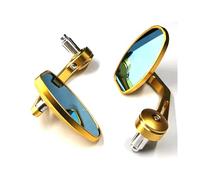Side Wing Mirror 7/8" 22mm Motorcycle Rearview Mirror, Universal Motorcycle Aluminum Pole Rearview Mirror, Motorcycle Handlebar Side Mirror Bar End Side Mirrors(Gold)
