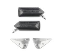 Side Wing Mirror Cover Cap 2psc Universal Retro Car Rearview Side Mirror Craft Square F1 W/Blue Surface Metal Bracket Rear View(Black)