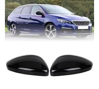 Side Wing Mirror Cover For Peugeot For 308 For MK2 For T9 2013 2014 2015 2016 2017 2018 2019 2020 2021 2022 Rearview Side Mirror Cover Door Wing Rear View Cap Trim(2pcs Glossy Black)