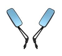 Side Wing Mirror Metal Motorcycle Retro Square Black Blue Glass Rearview Mirror Reverse Mirror Reflector Universal Accessories Refit Bar End Side Mirrors