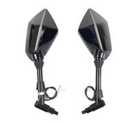 Side Wing Mirror Motorcycle Rearview Mirror Scooter Motocross Rearview Mirrors Electrombile Side Convex Mirror Carbon With Turn Indicator