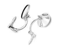 Side Wing Mirror Universal Cafe Racing Motorcycle Stainless Steel Rearview Mirror Vintage Motorcycle Handlebar Adjustable View Convex Mirror Bar End Side Mirrors