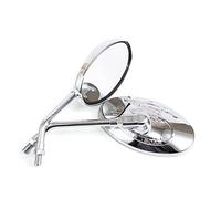 Side Wing Mirror Universal Motorcycle Oval Chrome Rear View Mirror For Xt 600 For Virago 125 535 1100 For Vmax 1200 Bar End Side Mirrors