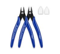 Side Wire Cutters, Flush Cutters Precision Spring-Loaded Side Cutter, Heavy Duty Diagonal Cutting Pliers in CRV Steel for Electrical, Home DIY, Jewelry Crafts Cutting (#1 blue2)